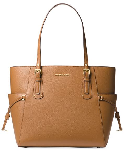 michael kors voyager east west crossgrain leather tote brandy|Michael Kors Women's Voyager Crossgrain Leather Tote Tote.